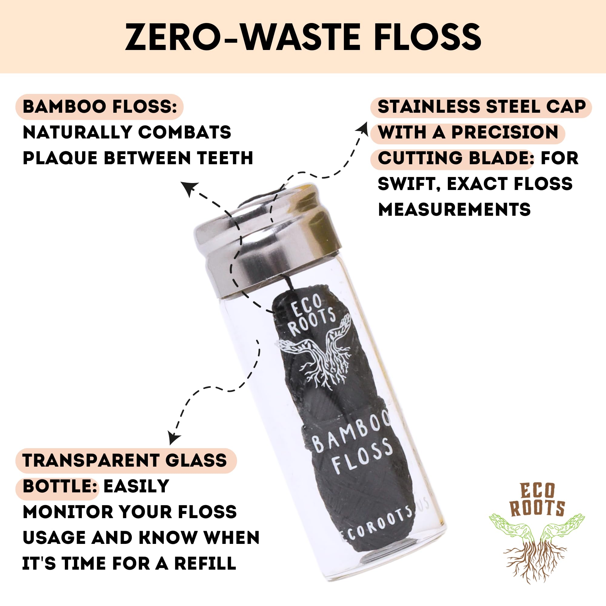 Zero waste packaging for bamboo dental floss