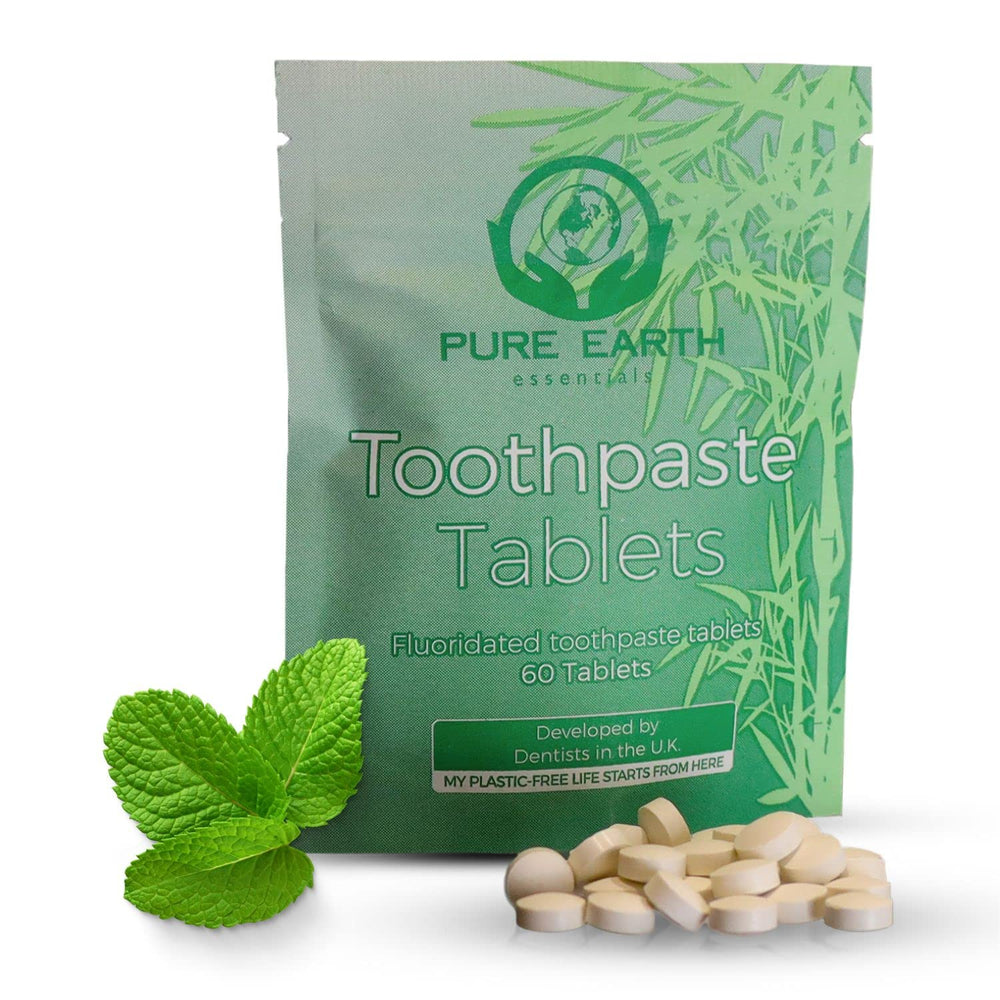 Zero waste fluoride toothpaste tablets with eco-friendly packaging