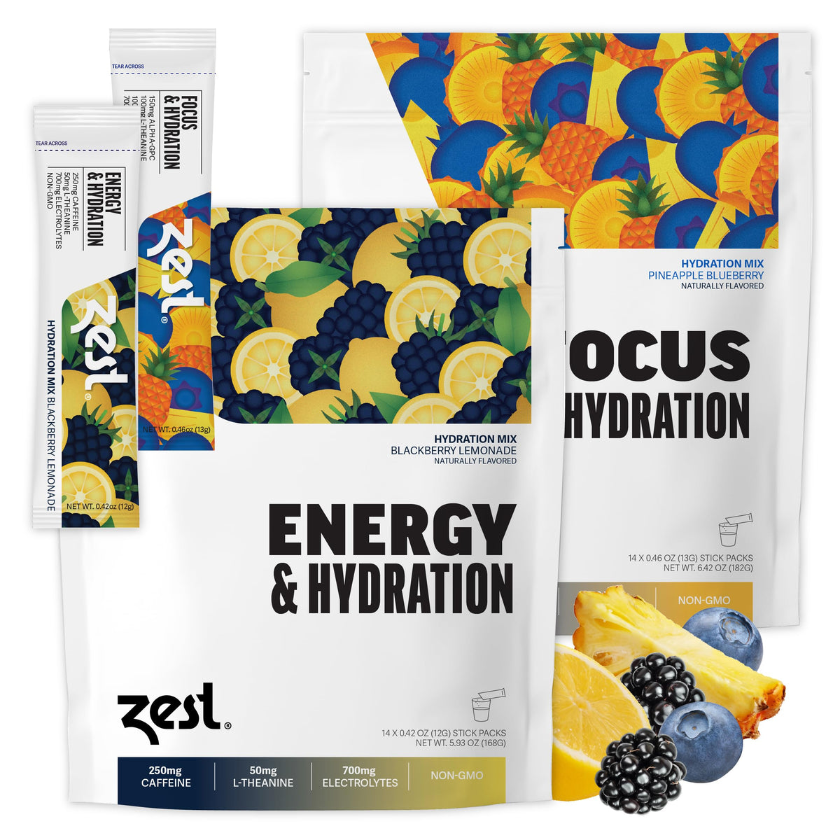 Zest Energy & Focus sticks closeup for sustained alertness during meetings