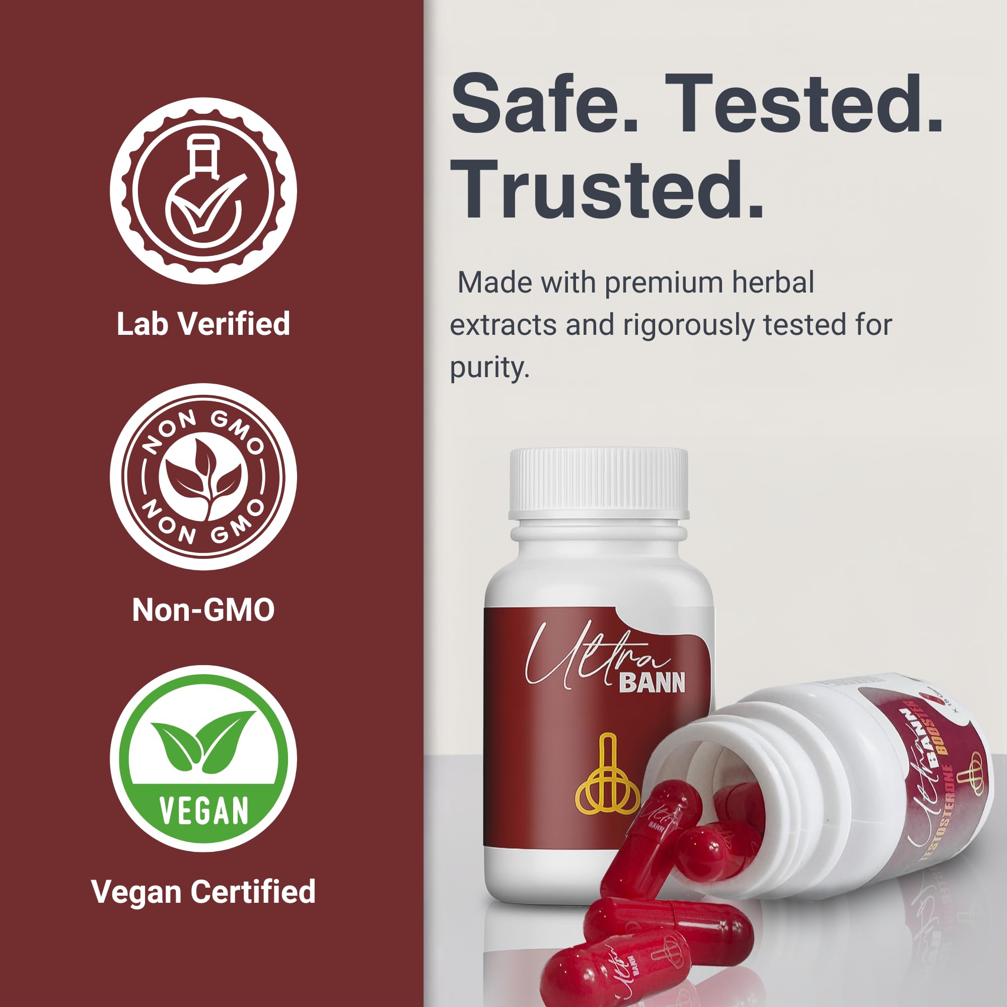 Zest Of Moringa Ultra Bann capsules closeup illustrating vegan, gluten-free wellness