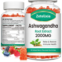 Zetelixia Ashwagandha Gummies Berry flavor close-up (2-pack)