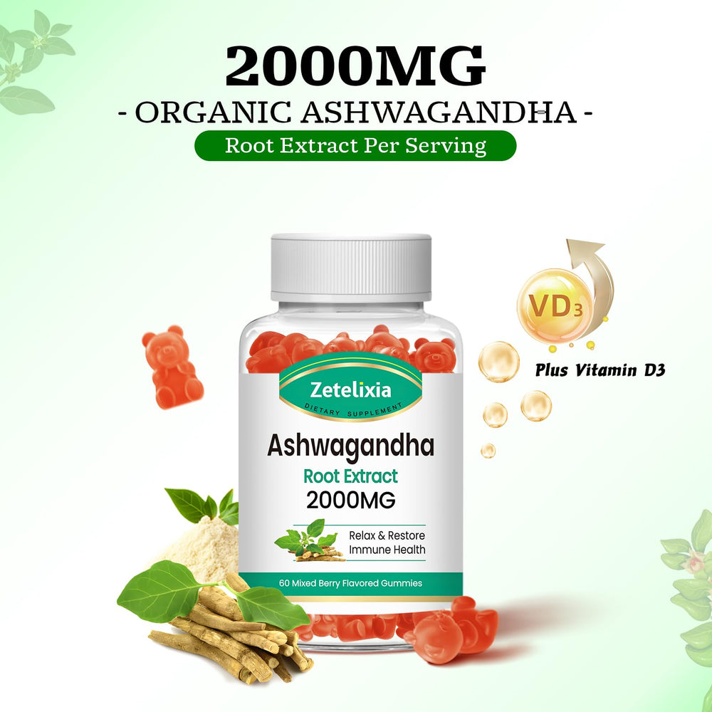 Nutrition facts and ingredient label of Zetelixia Ashwagandha Gummies