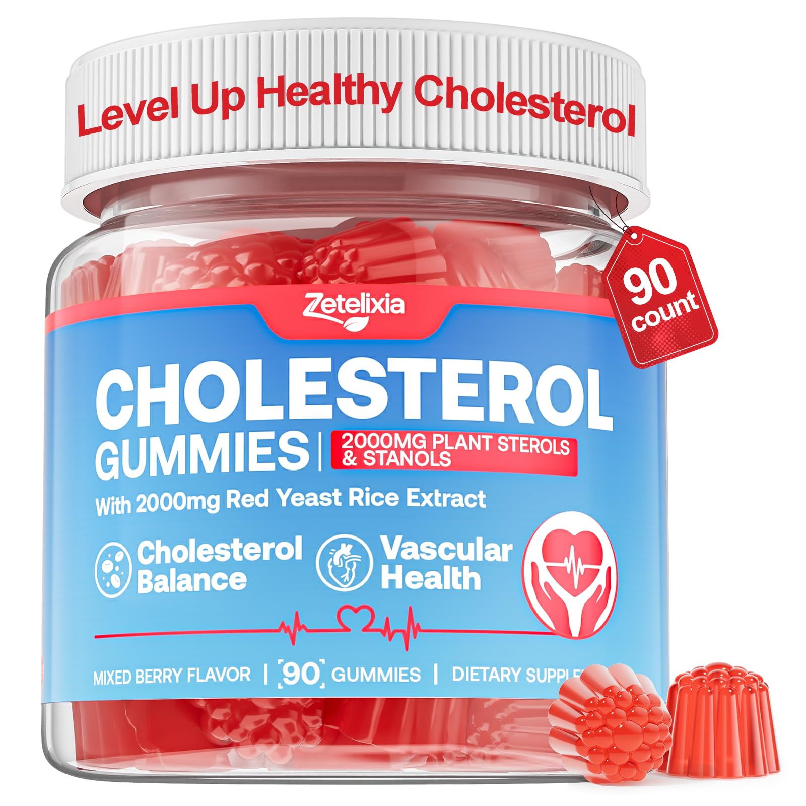 Front view of Zetelixia Cholesterol Gummies packaging