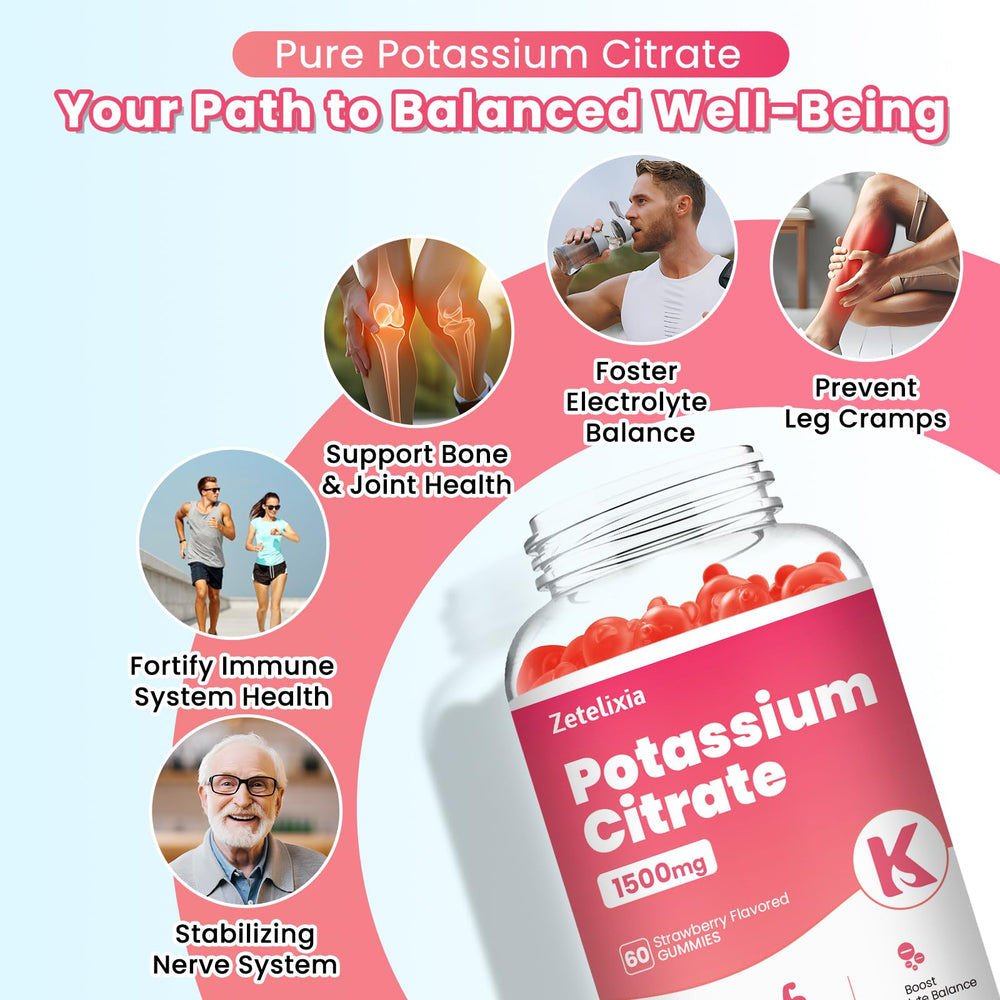 Close-up of strawberry-flavored potassium gummies