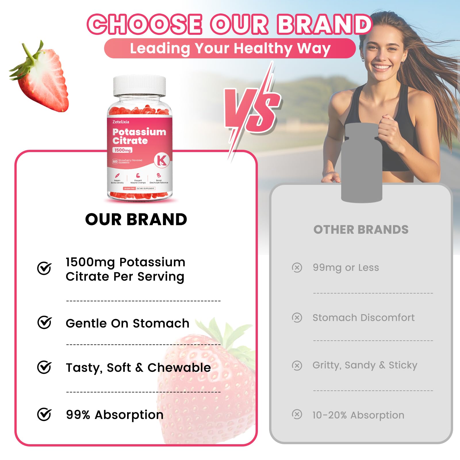 Back dosage information panel on Zetelixia potassium gummies bottle