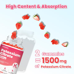 Ingredients and nutrition label on Zetelixia potassium gummies packaging