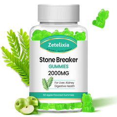 Front view of Zetelixia Stone Breaker Gummies Apple flavor bottle, 60 count