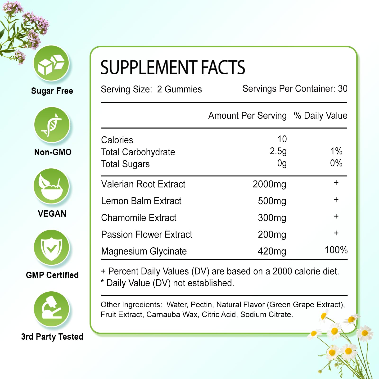 Green grape flavored Zetelixia Valerian Gummies box and 120 count bottle