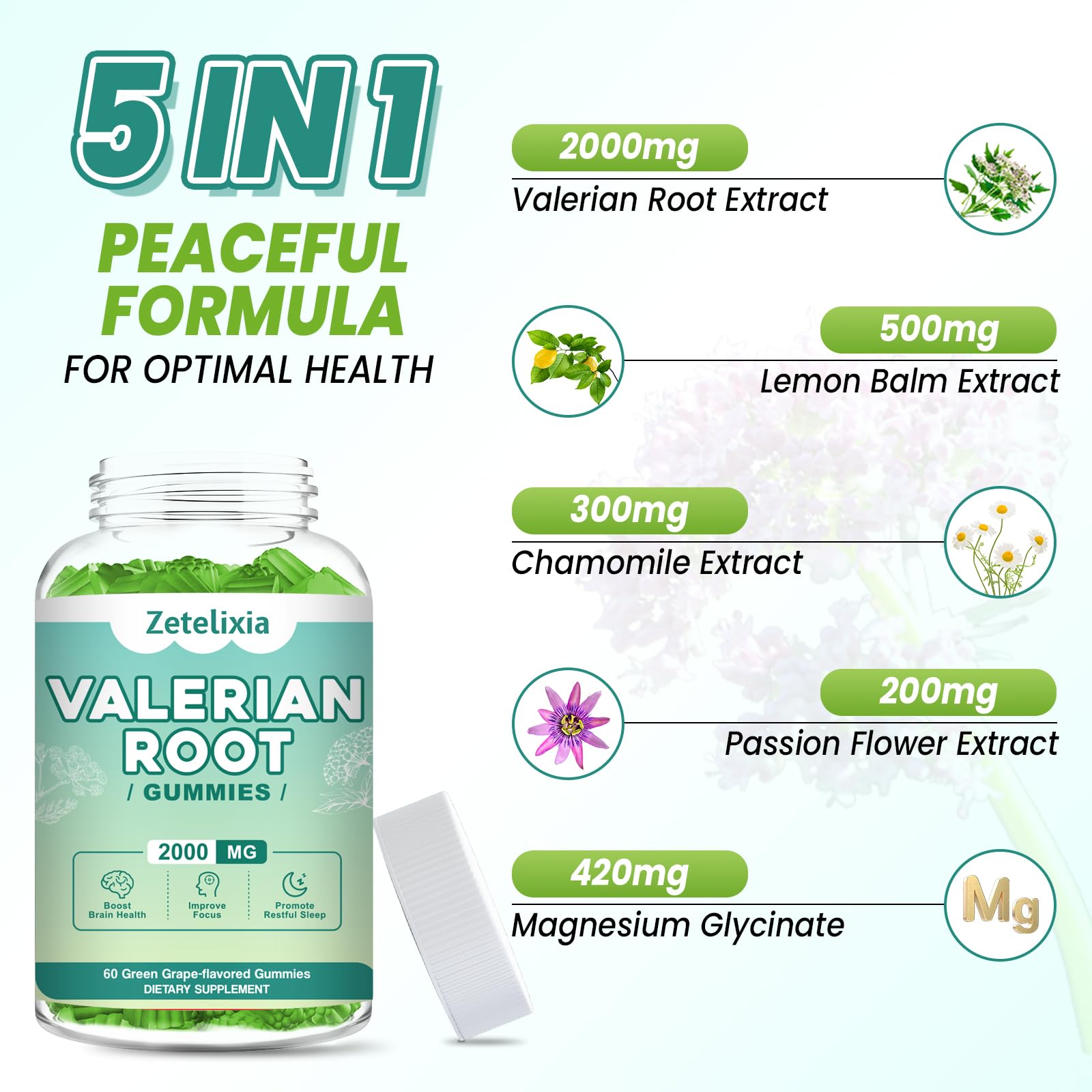 Relaxation and mood support concept for Zetelixia Valerian Gummies