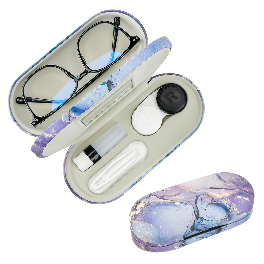 Front view of Zettokete 2 in 1 case in purple marble