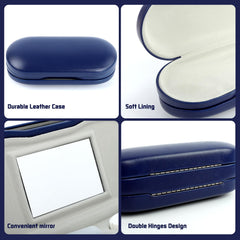 Durable blue leather outer with soft inner lining