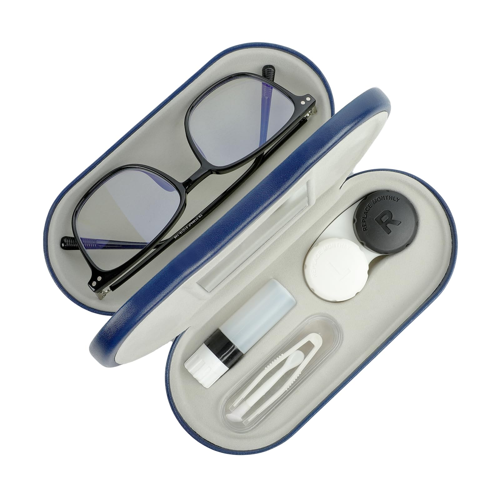 Zettokete 2-in-1 case exterior in blue leather