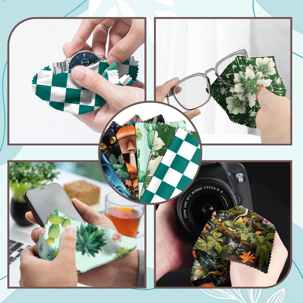 Multi use microfiber cloth safe for glasses screens and more green