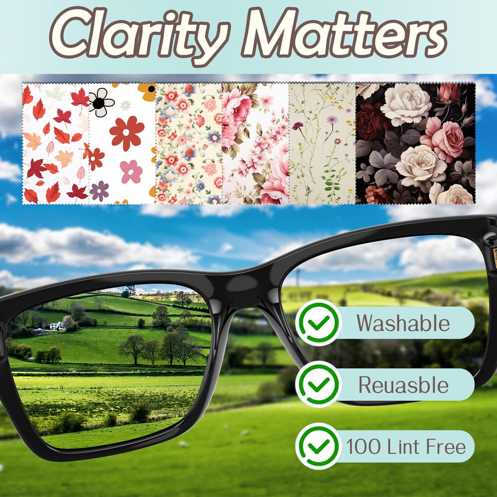 Assorted pink-pattern Zewurtuw microfiber cloths for glasses and camera lenses