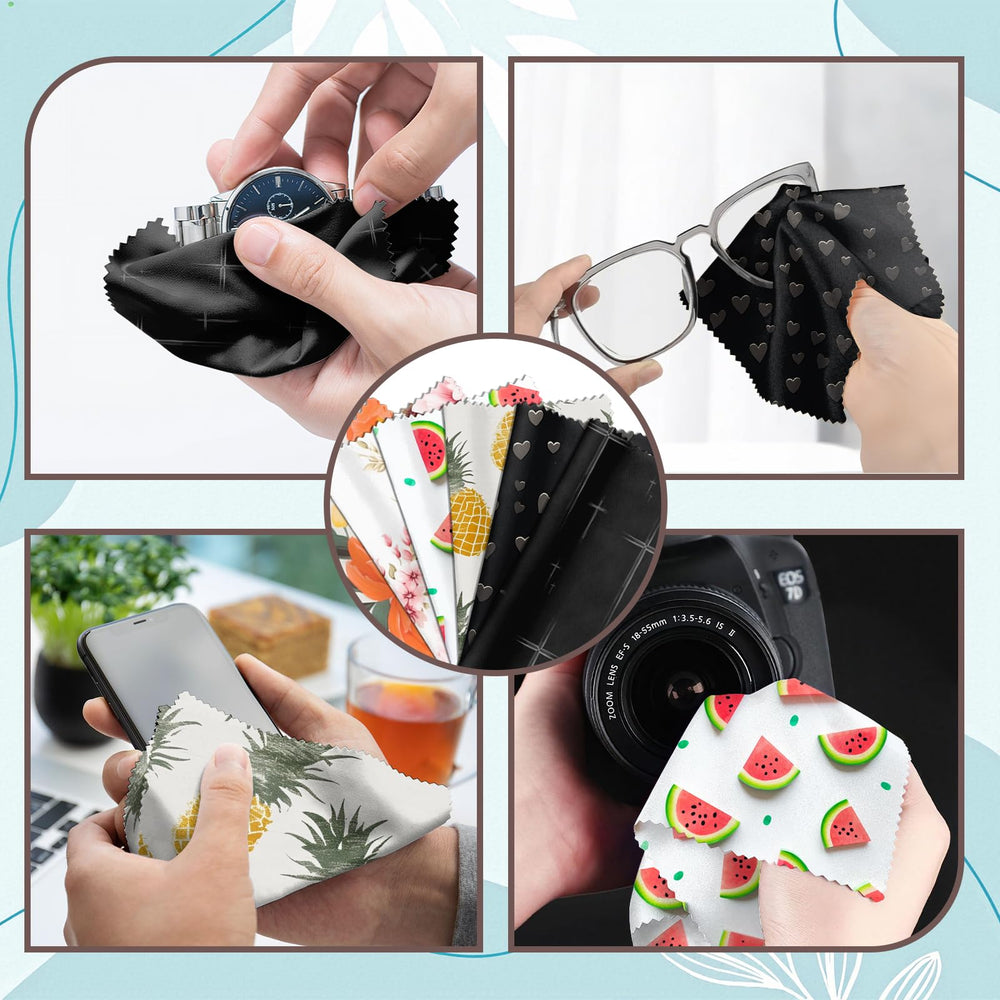 Patterned cloths in cute assorted colors for delicate surfaces