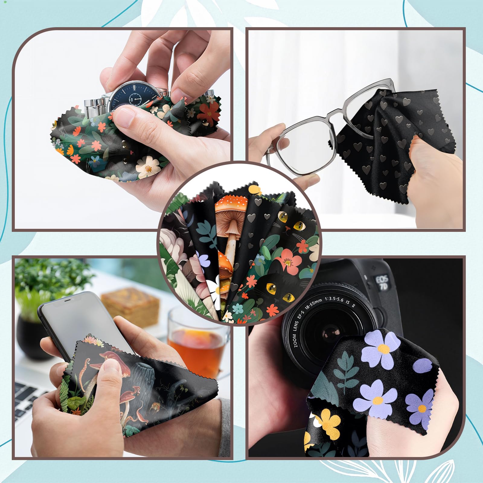 Cloth used to clean glasses, phone screens and camera lenses with no streaks