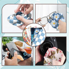 Blue and pink patterned microfiber cleaning cloth design 1