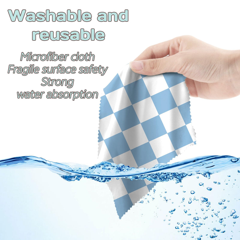 Blue and pink patterned microfiber cleaning cloth design 3