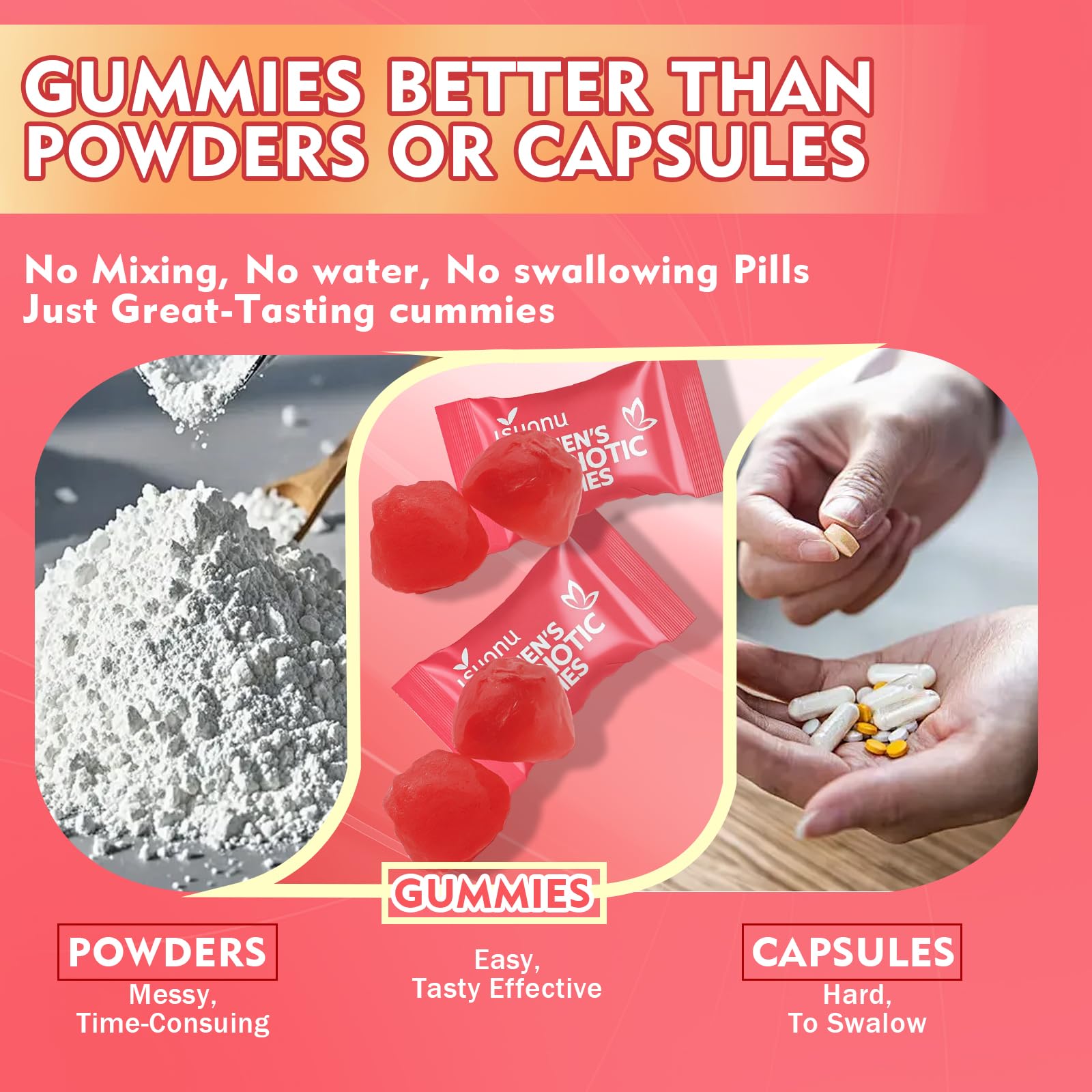 Gummies featuring cranberry and vitamin C imagery