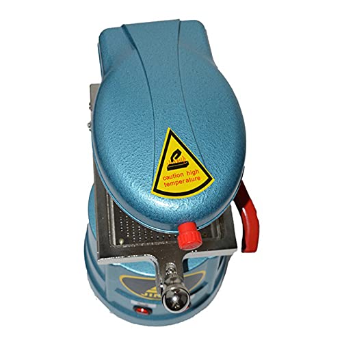 Rear side view of compact blue dental vacuum former