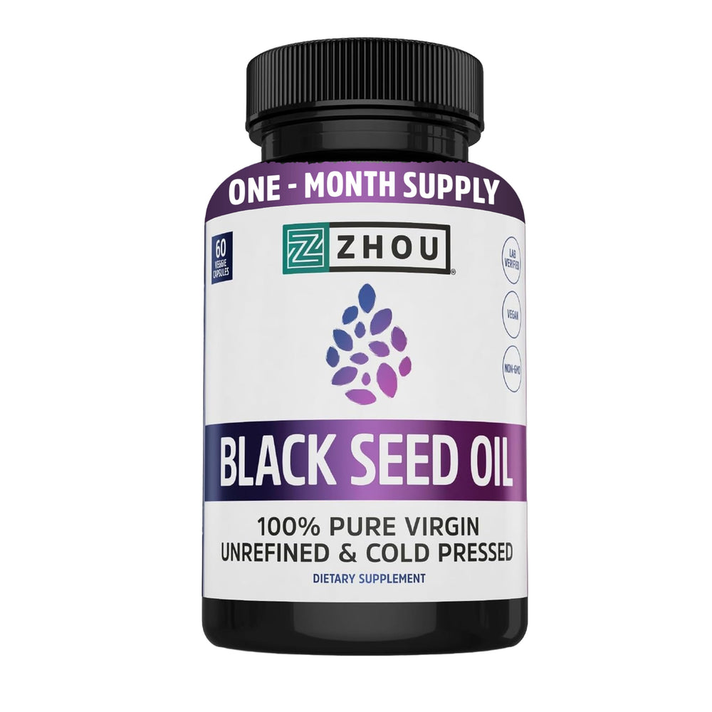 ZHOU Black Seed Oil Capsules bottle for daily health and skin support