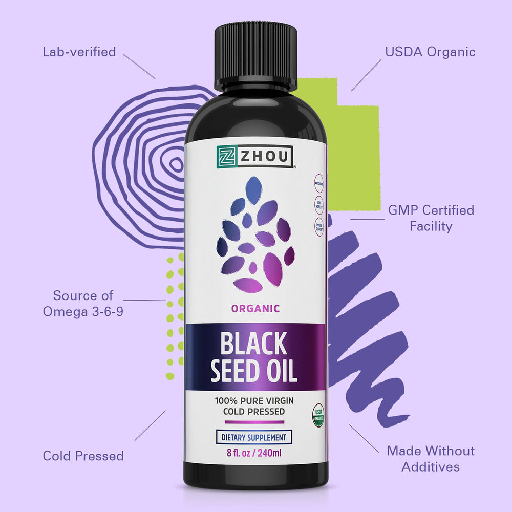 ZHOU Black Seed Oil used for hair and skin care in routines