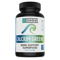 Front view of Zhou Calcium Greens bottle