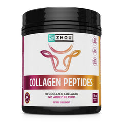 Front view of Zhou Collagen Peptides 18 oz jar