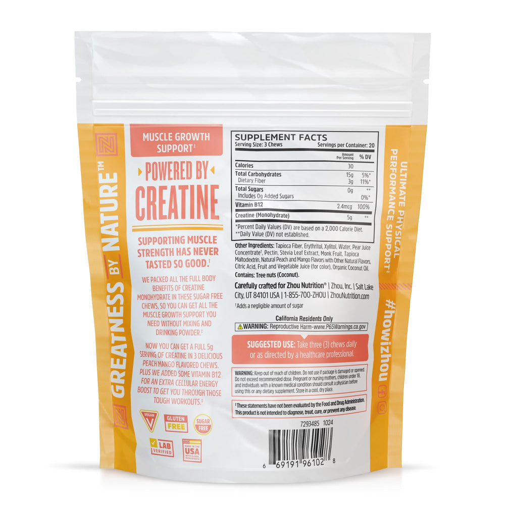 Close-up of vegan creatine monohydrate gummies