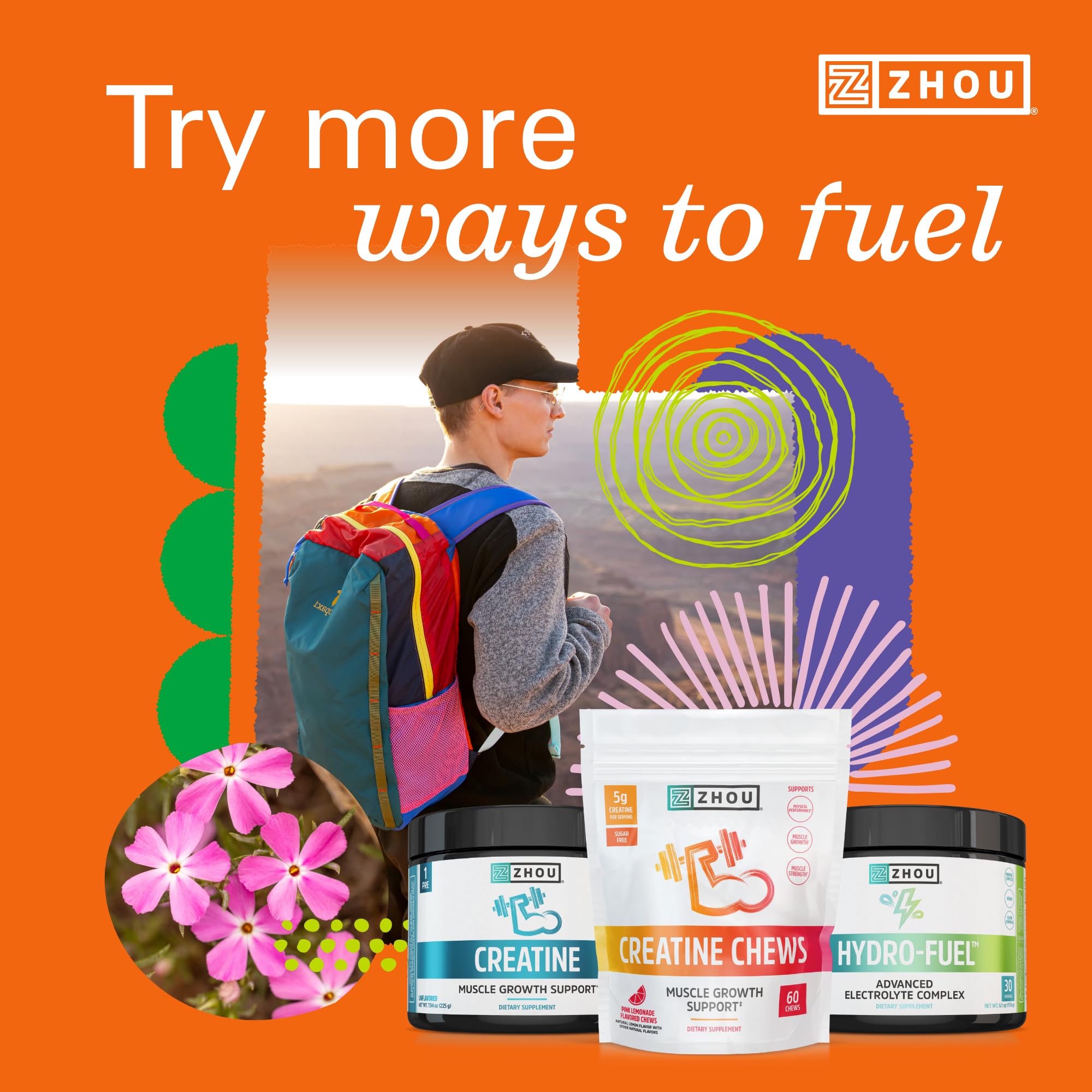 Nutritional facts and ingredients overview for Zhou Creatine Chews