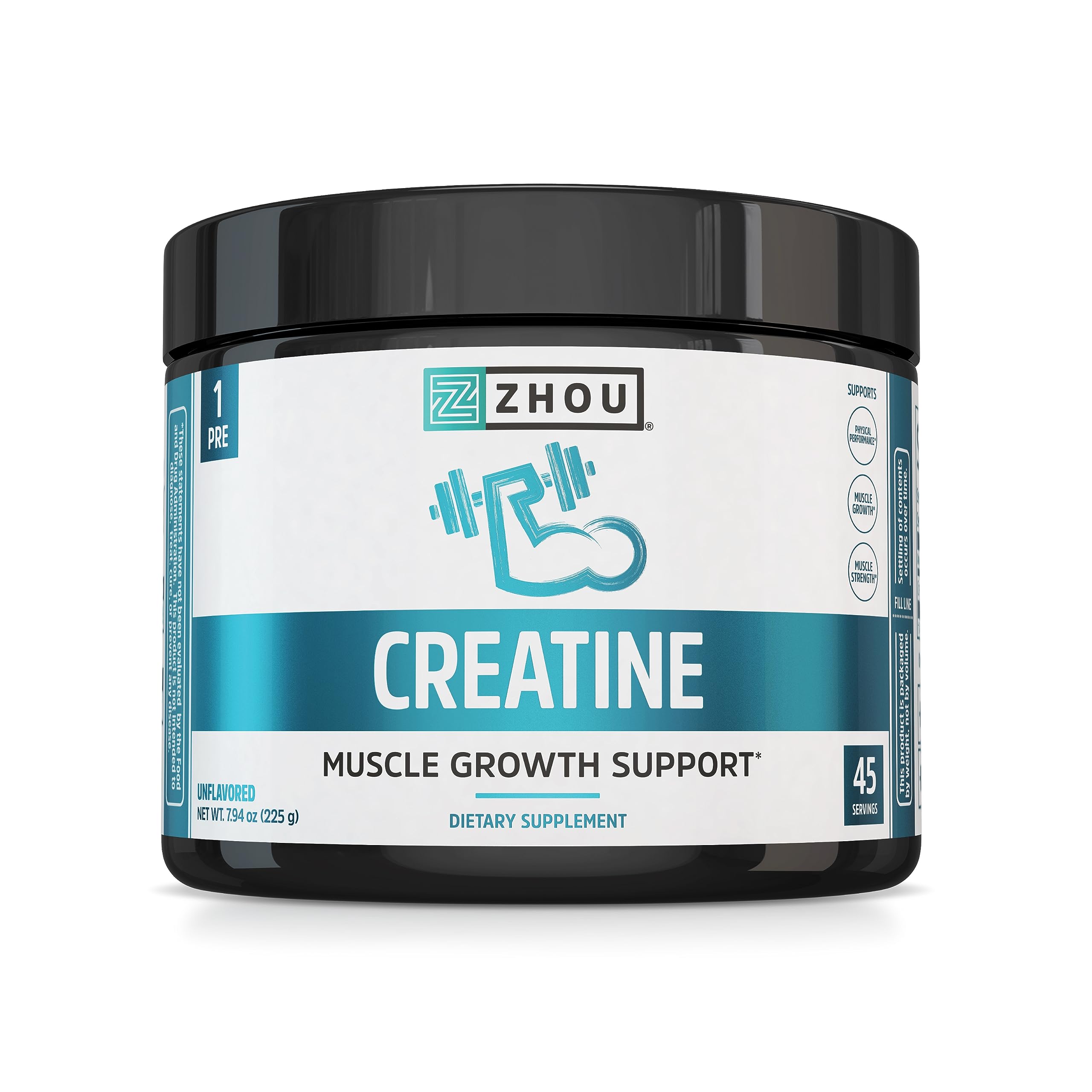 Zhou Creatine Monohydrate powder tub – 7.94 oz, 45 servings