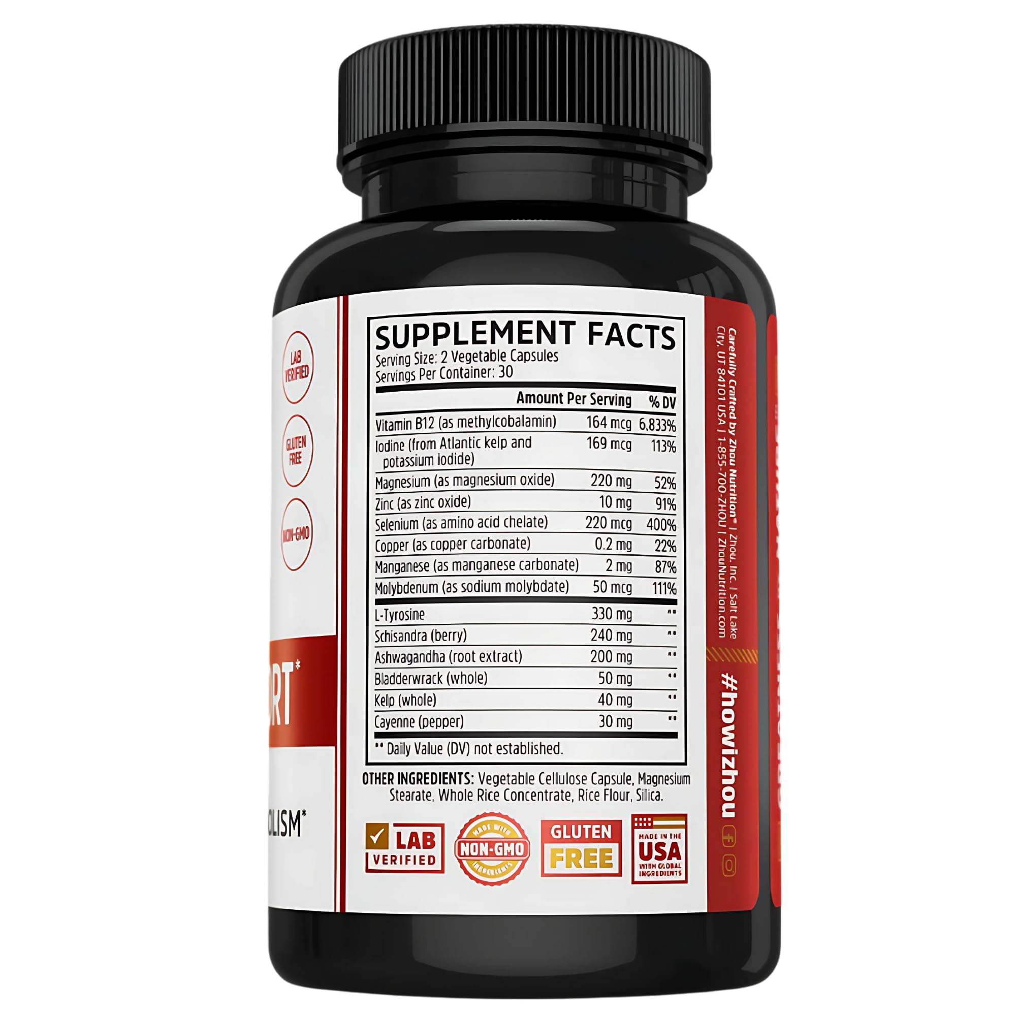 Capsules and bottles on a white background