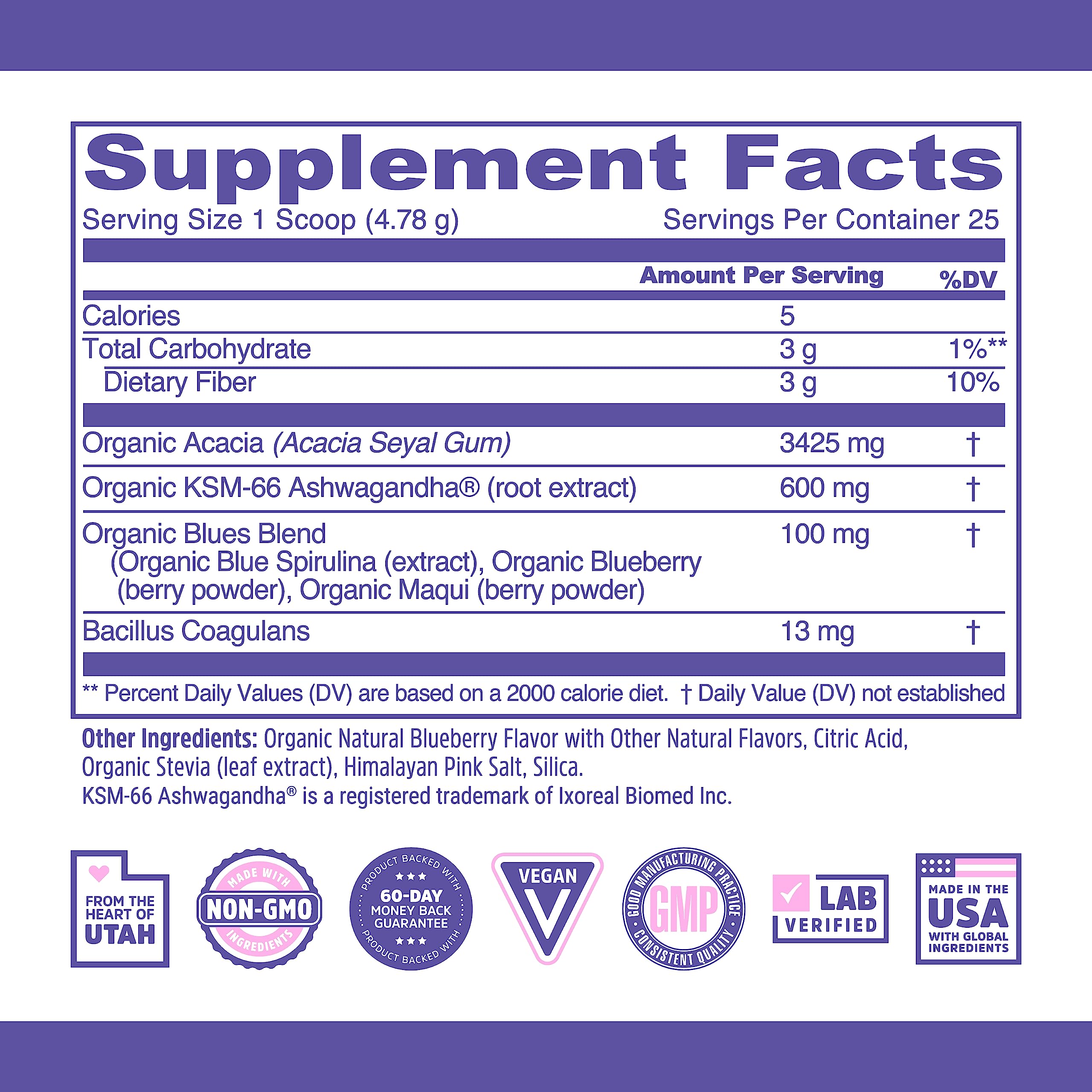 Blue spirulina powder being scooped for a smoothie