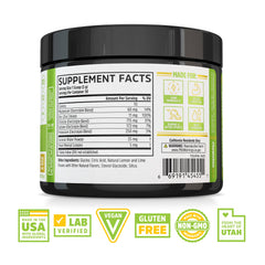 ZHOU Hydro-Fuel powder-dispense close-up emphasizes sugar-free hydration with minerals