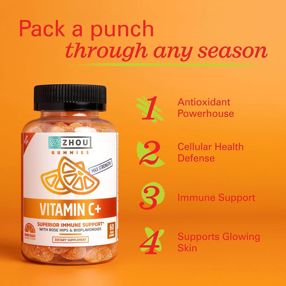 Zinc, bioflavonoids and ingredients visual for the gummies