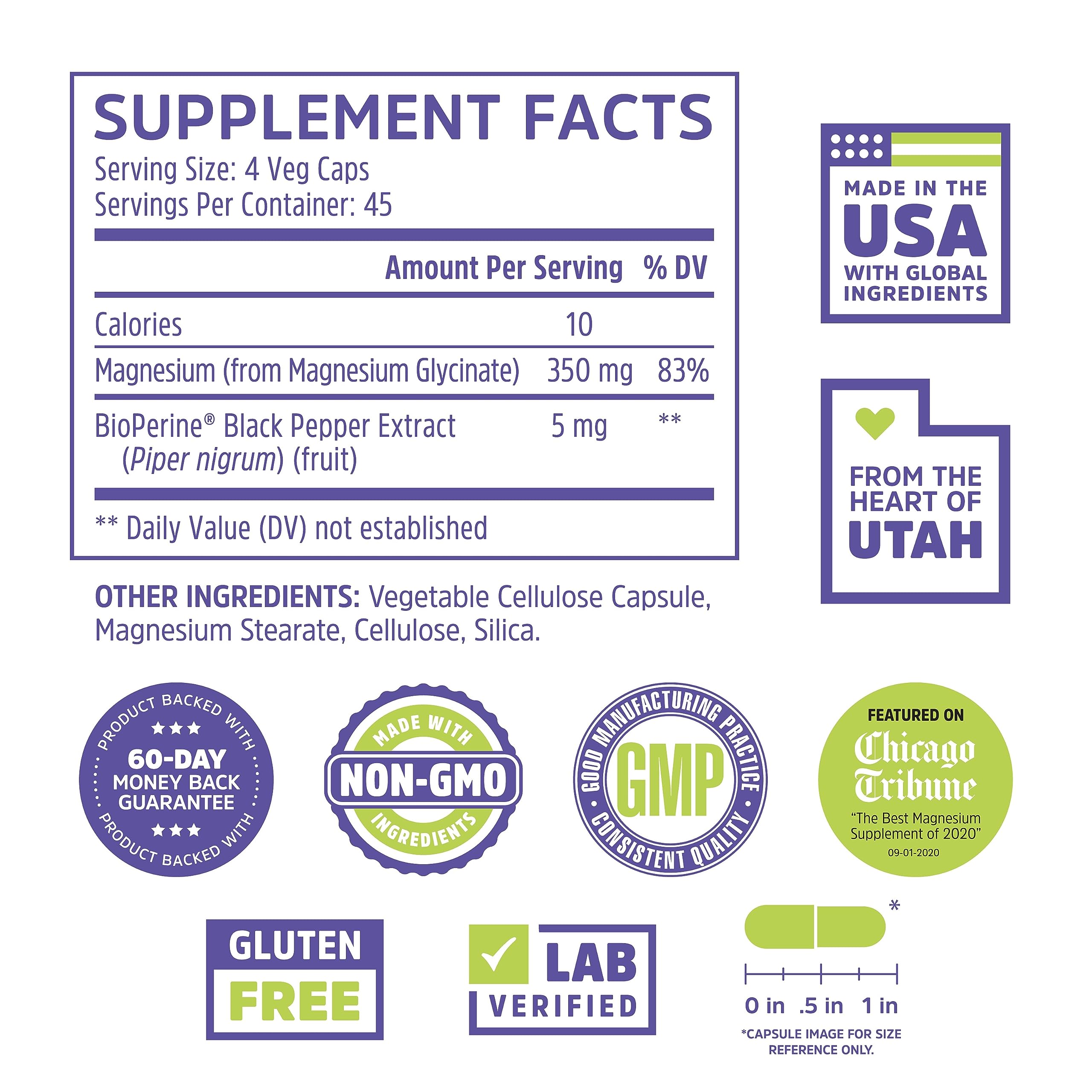 Close-up of Zhou Magnesium Glycinate label