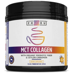 Zhou MCT Collagen Powder Vanilla flavor jar - front view