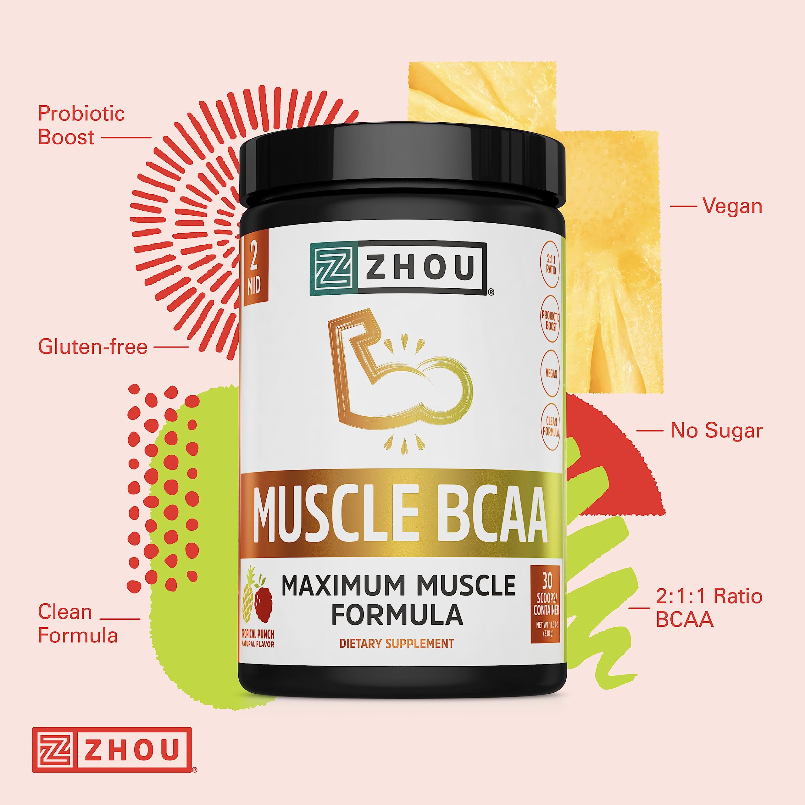 Zhou Nutrition vegan BCAA bottle