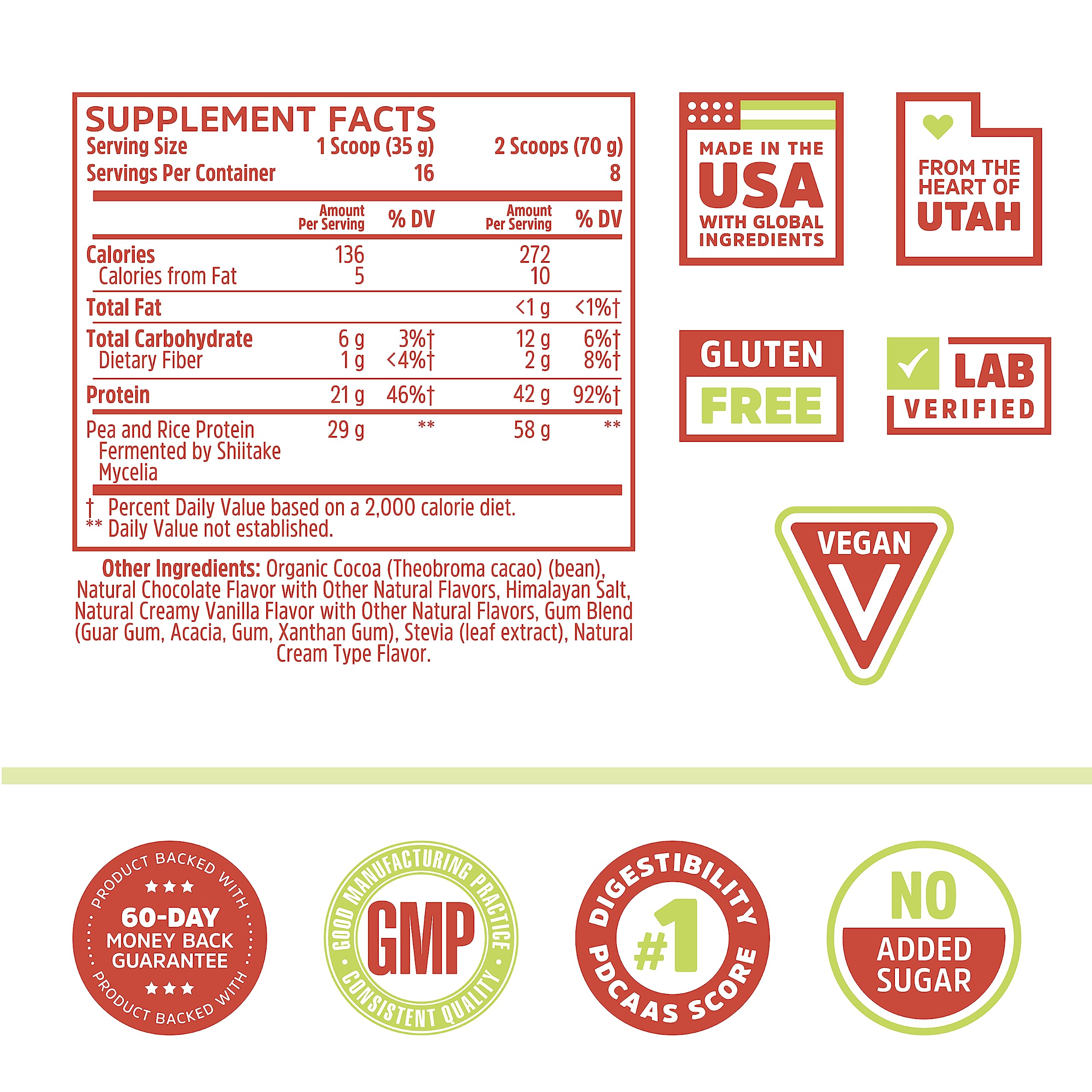 ZHOU Plant Complete label nutrition shows complete amino acids for balanced vegan muscle support