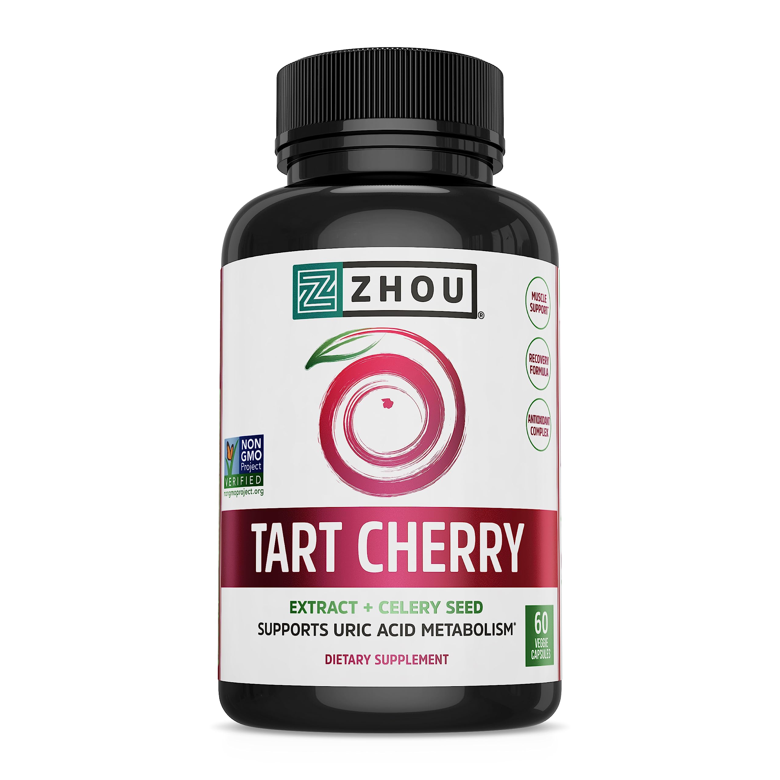 Bottle of Zhou Tart Cherry Extract + Celery Seed capsules