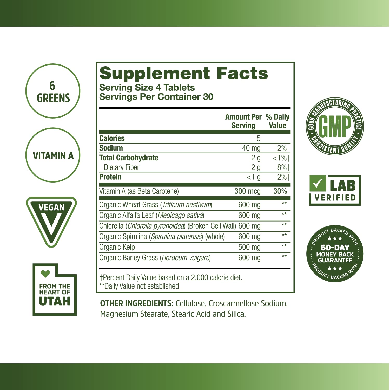 Close-up of spirulina and chlorella ingredients in Zhou Total Greens