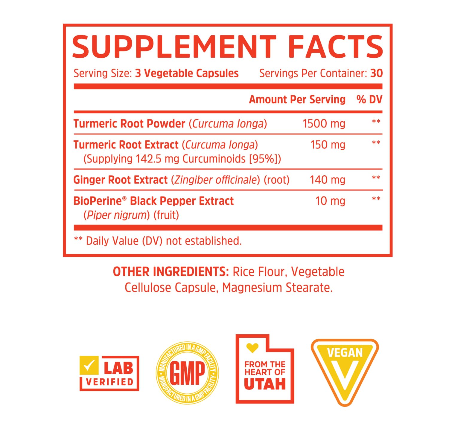 90 veggie capsules in a clear bottle