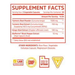 90 veggie capsules in a clear bottle