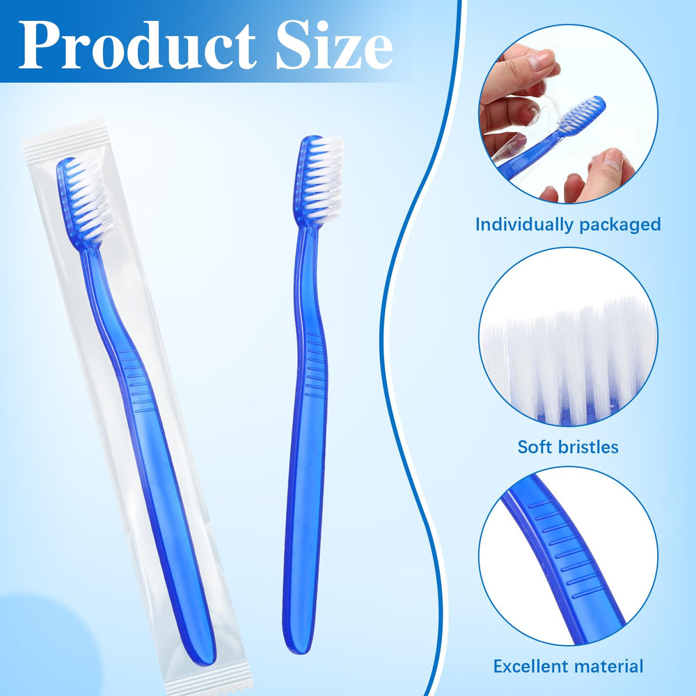 Bulk pack of 100 prepasted disposable toothbrushes, individually wrapped