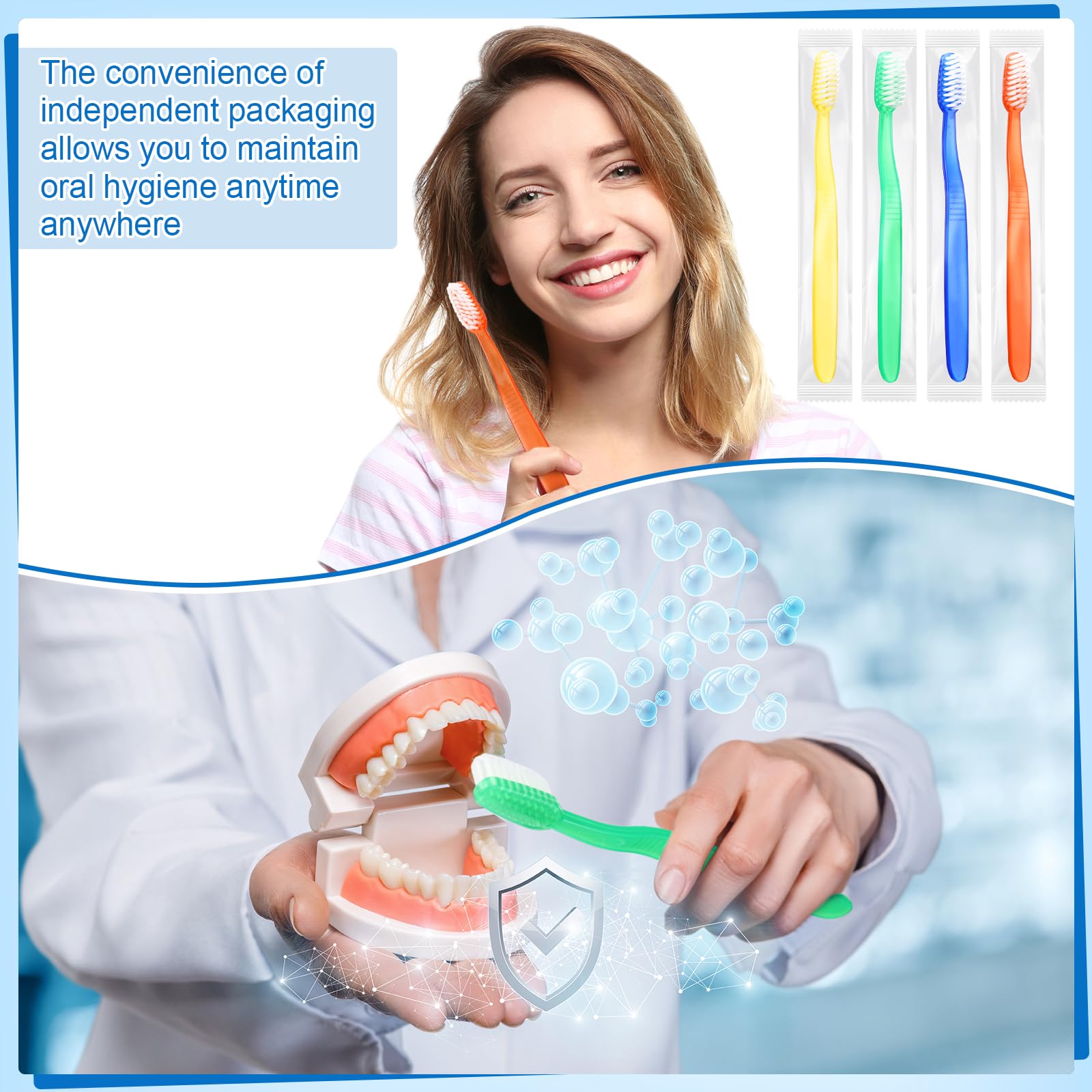 Bulk donation-ready toothbrushes for hotels and homeless outreach