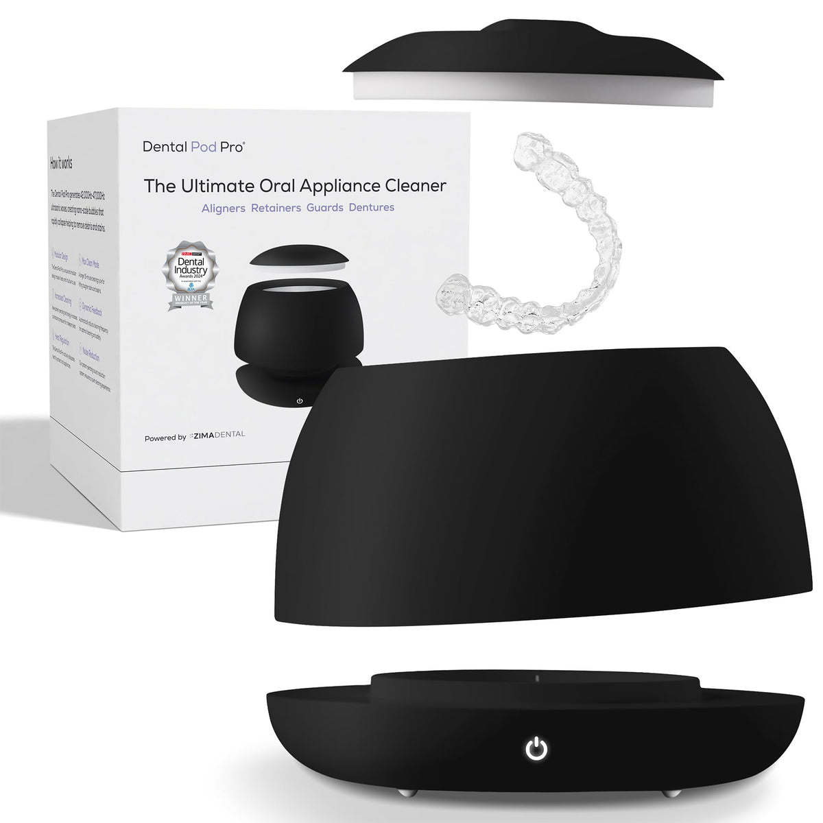 Front view of Zima Dental Pod PRO ultrasonic cleaner