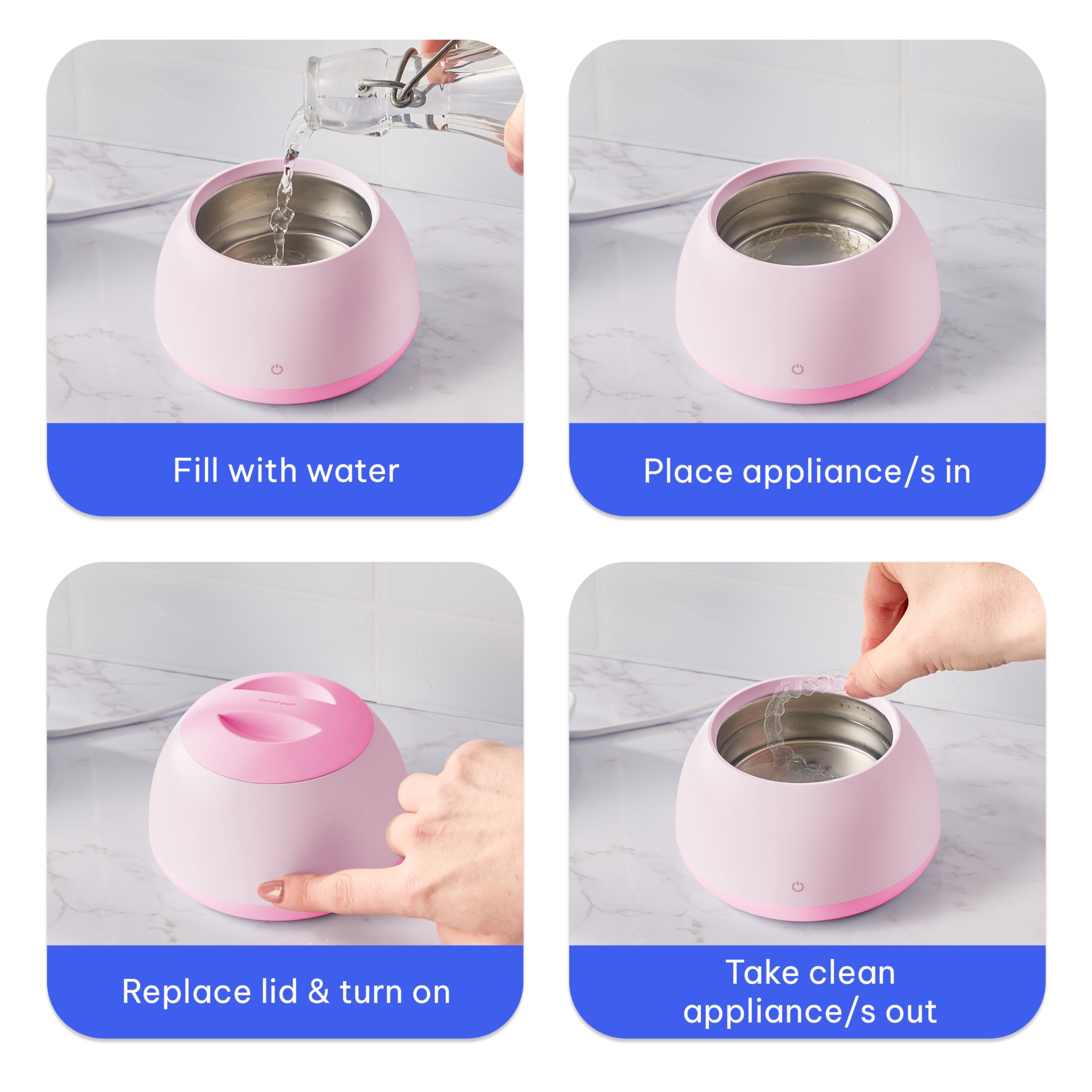 Compact modern design of Zima Dental Pod Ultrasonic Cleaner