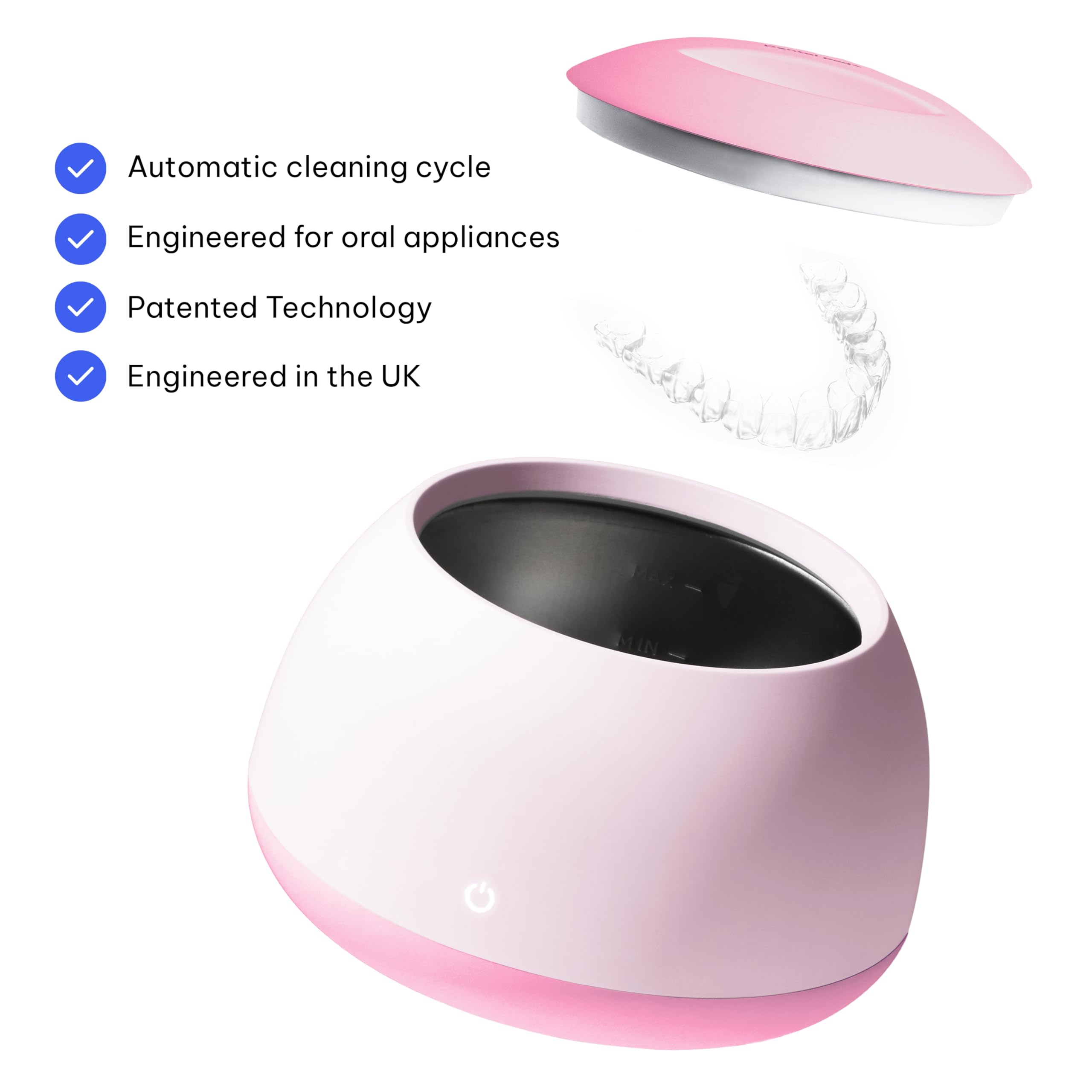 Product shot of Zima Dental Pod Ultrasonic Cleaner on white background