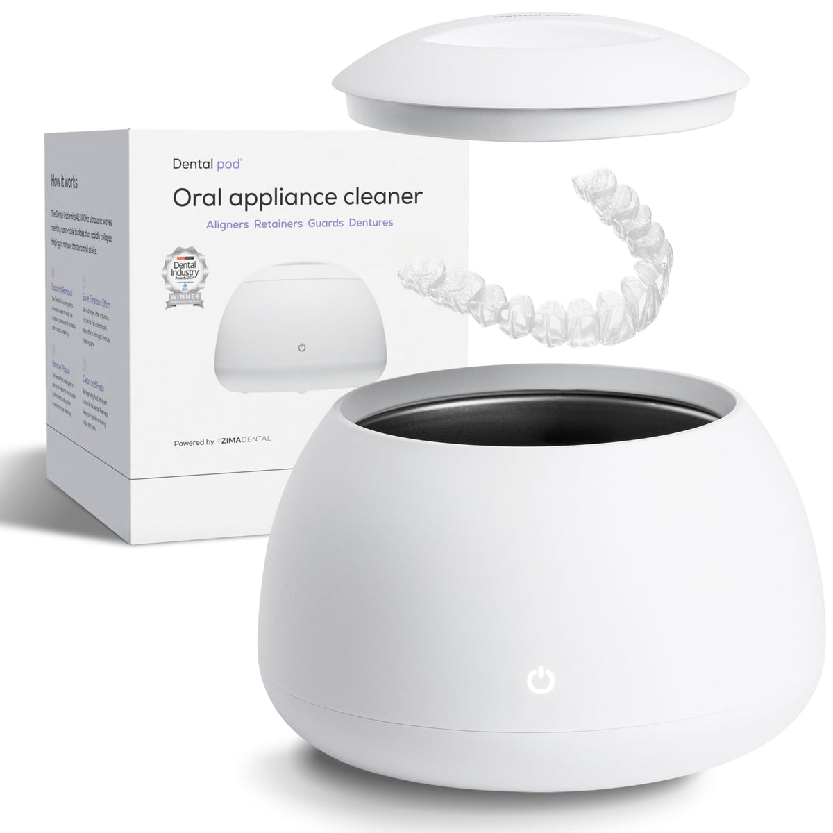 Zima Dental Pod Ultrasonic Retainer Cleaner - front view
