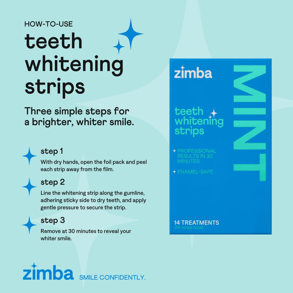 At-home whitening routine with Zimba Strips